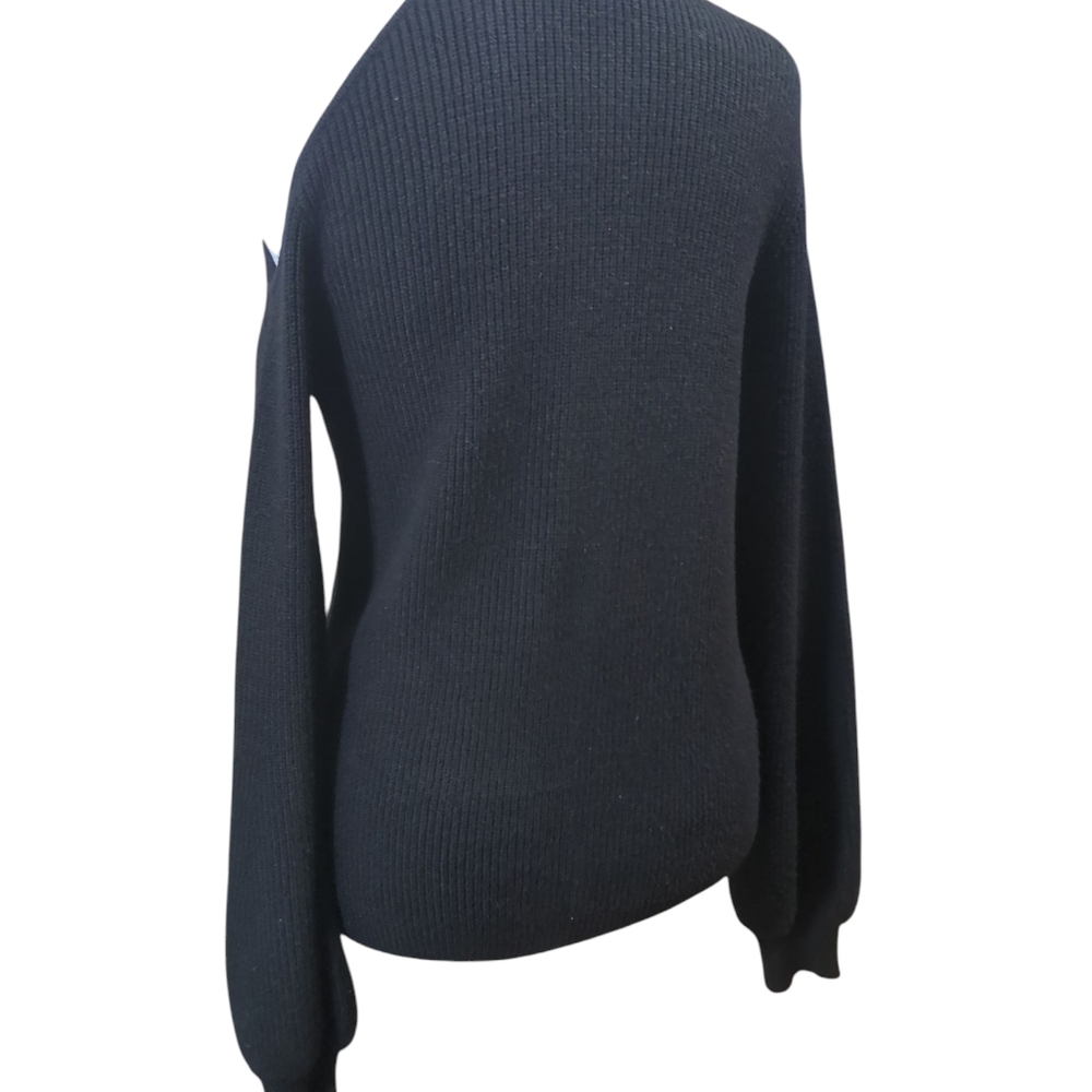 DO+BE Classic Black Crew Neck Sweater Size S - Picture 3 of 6